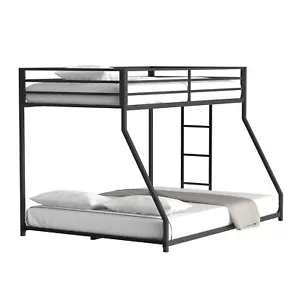Twin Over Full Bed Metal Bunk Bed Frame w/Integrated Ladder Bed Home Furniture - Picture 1 of 9