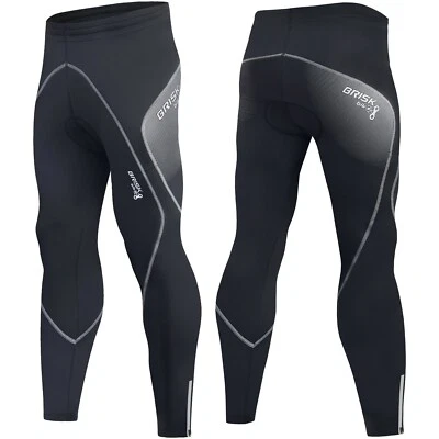 Mens Winter Cycling Tights Padded Thermal Cycling Legging Trouser S-XL BriskBike - Image 1 of 4