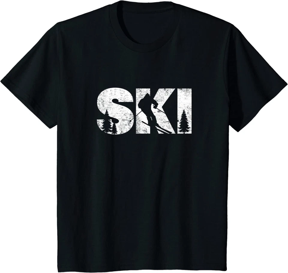 Camiseta unissex juvenil esporte inverno esqui alpino downhill esqui presente - Imagem 1 de 1