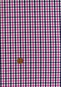 100% Cotton Fabric Medium Check Cerise Pink Dark Grey White Patchwork Craft - Picture 1 of 1