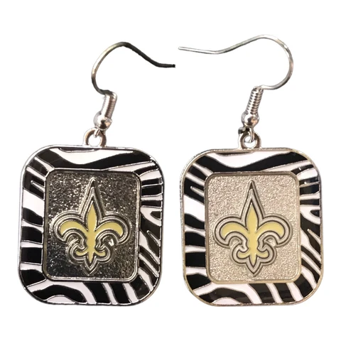 NFL Square Swirl Zebra Dangle Earrings Cover