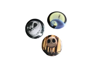 3er Set Nightmare Before Christmas Pinback Buttons - Bild 1 von 9