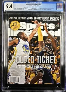 CGC 9.4 NEWSSTAND 6/22/15 Variant Cover LeBron James Iguadola Sports Illustrated - Picture 1 of 2