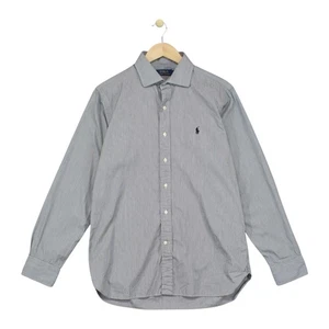 Ralph Lauren Striped Shirt Mens Size 40/41 Grey Casual Long Sleeve Button-Up - Picture 1 of 15