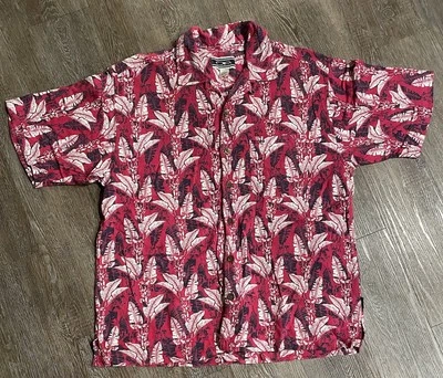 Camisa Polo Deportiva Op De Colección Para Hombre L Estampado Floral Tropical Hawaiano Años 90 Foto 1 de 4