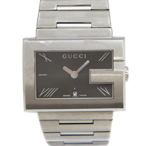 Orologio Gucci G Rettangolare SS Acciaio Inox Quadrante Nero Usatomm 25x3 Uo dip