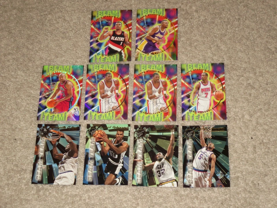1994 1995 Topps Stadium Club Beam Team 10 Cards Hakeem Shaquille O'Neal Card LOT - Image 1 of 2