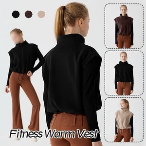Womens Autumn And Winter Thick Fitness Jacket Warm Fleece Vest Running Vest - Picture 1 of 27