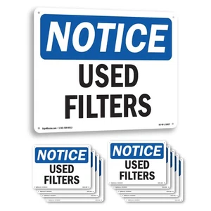 Used Filters OSHA Notice Sign Metal, Plastic, Or Decal - 5 or 10 Pack - Picture 1 of 43