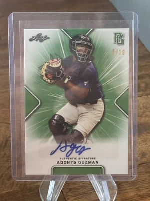 ADONYS GUZMAN 2021 LEAF PERFECT GAME NATIONAL SHOWCASE AUTOGRAPH /10 PIRATES - Image 1 of 2