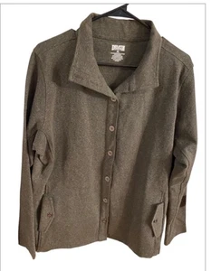 Duluth Trading Co Wearwithall Ponte Knit Jacket Shacket Gray Womens Size XL - Picture 1 of 12