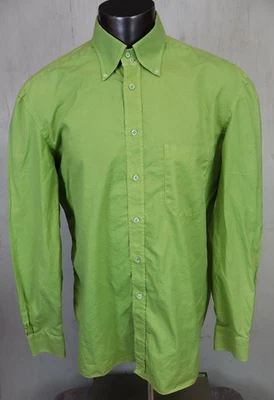 Archivio Borrelli Luxury Vintage Lime Green Dress Button Up Shirt Mens XL Italy - Image 1 of 4
