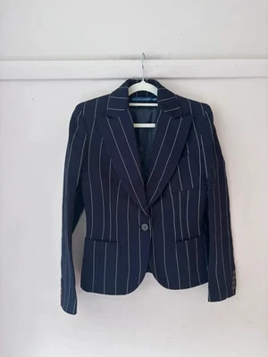 Blazer Ralph Lauren para mujer azul marino a rayas talla 4 / UK 8 - Chaqueta inteligente a medida Foto 1 de 4