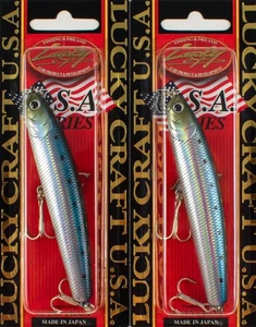 (LOT OF 2) LUCKY CRAFT WANDER 95 3/4OZ WD95-714 METALLIC SARDINE E1355 - Picture 1 of 3