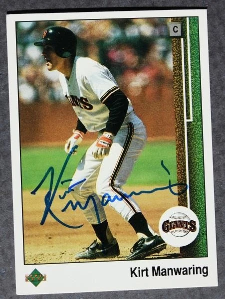 San Francisco Giants Kirt Manwaring autographed / signed 1989 Upper Deck card - - Image 1 of 1