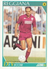 336 WALTER DE VIECI # ITALY AC.REGGIANA CARD SCORE ITALIAN LEAGUE 1992