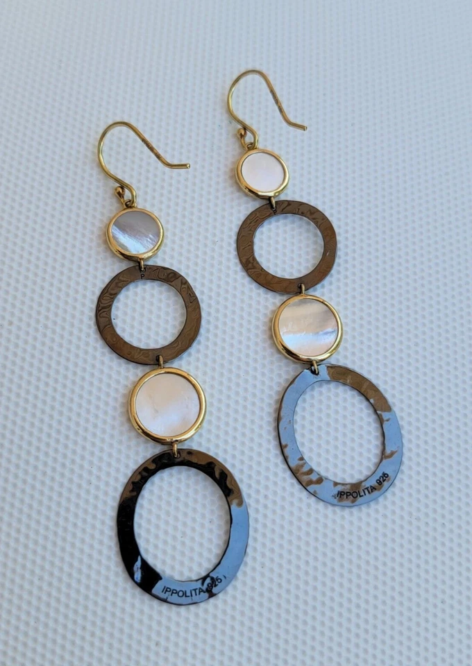 Серьги из желтого золота 18 карат и чистого серебра с перламутром IPPOLITA - Изображение 1 из 4