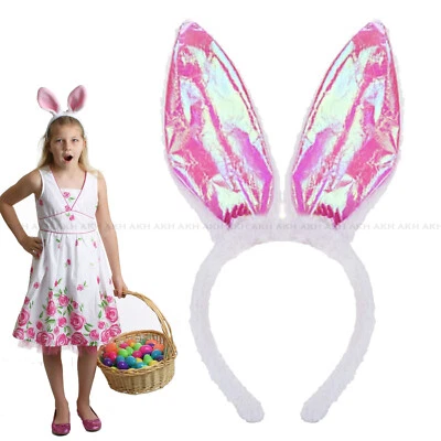 Easter Bunny Rabbit Headband Ears Fancy Dress Set Halloween Easter Decoration UK - Image 1 of 4