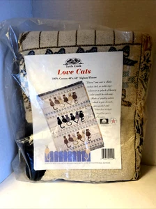 Turtle Creek "Love Cats Afghan/Throw 48”x60” - Picture 1 of 6