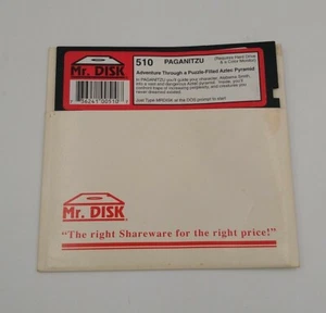 Vintage Paganitzu IBM PC Dos Game 5.25" Floppy Disk Mr Disk - Picture 1 of 3