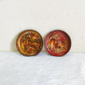 1930s Vintage Queen Alexandra King Edward Vilasco Graphics Tin Tray 2 Pcs T1174 - Picture 1 of 5