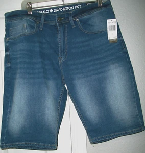 Mens BUFFALO Evan X Cotton Stretch 5 Pocket Blue Denim Shorts NWT 34 $69 - Picture 1 of 6