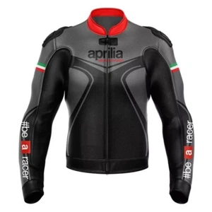 Aprilia Chaqueta Motocicleta Carreras Montar Cuero Hombres Deportes Bicicleta Chaqueta - Imagen 1 de 3