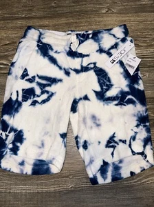 Joes Jeans Boys White & Blue Tie Dye Terry Cloth Jogger Shorts Slim Fit Sz S. Y - Picture 1 of 5