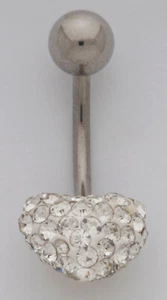 Bauchnabel Ring klar Herz Strass - Bild 1 von 1