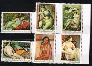 Yugoslavia Nudes Famous Paintings set 1969 MNH - Picture 1 of 1