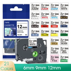 Cinta Compatible para Brother P-Touch TZe-231 TZ-231 12mm 9mm 6mm 18mm 24mm - Imagen 1 de 26