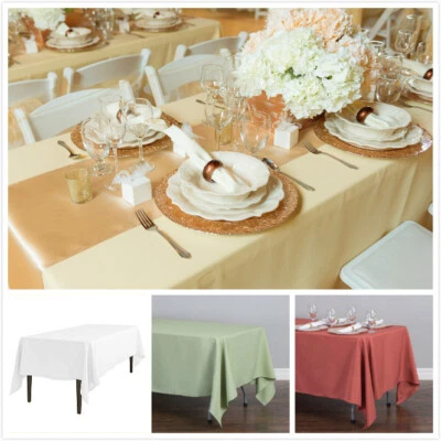 1/10 Pk 70 X120 in. Rectangular Polyester Tablecloth Wedding Party Event Banquet - Image 1 of 4