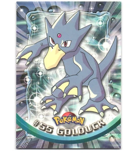 Pokémon 1999 Light Play Topps Serie 1 tercera impresión logotipo verde Golduck 55 - Imagen 1 de 2