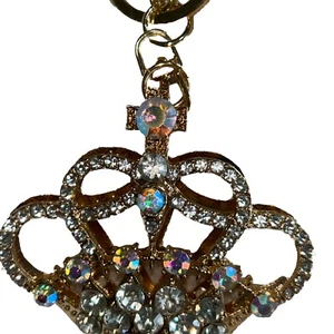 Schlüsselanhänger Königinnen Krone silberfarben Strass Gepäck Handtasche Taschenanhänger - Bild 1 von 5