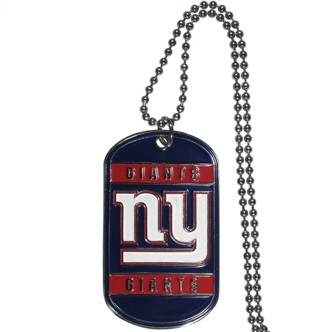 New York Giants Dog Tag Necklace NFL Fan Neck Ball Chain Football Sports Fan Cover