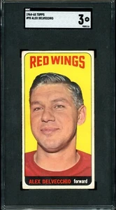 1964-65 TALL BOYS TOPPS NHL HOCKEY #95 Alex Delvecchio HOF SGC 3 VG Red Wings - Picture 1 of 2