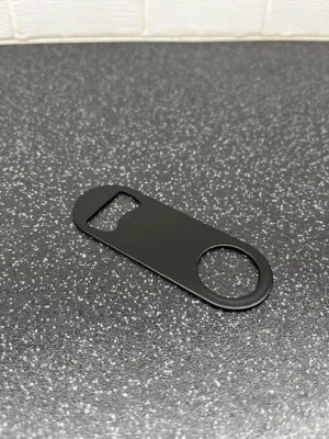 Mini bar blade bottle opener  powder coated black 87mm long wallet & purse size - Image 1 of 3