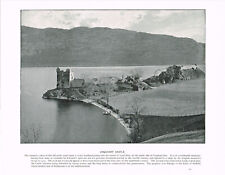 Urquhart Castle Loch Ness Scotland Antique Picture Print 1900 SIS#411