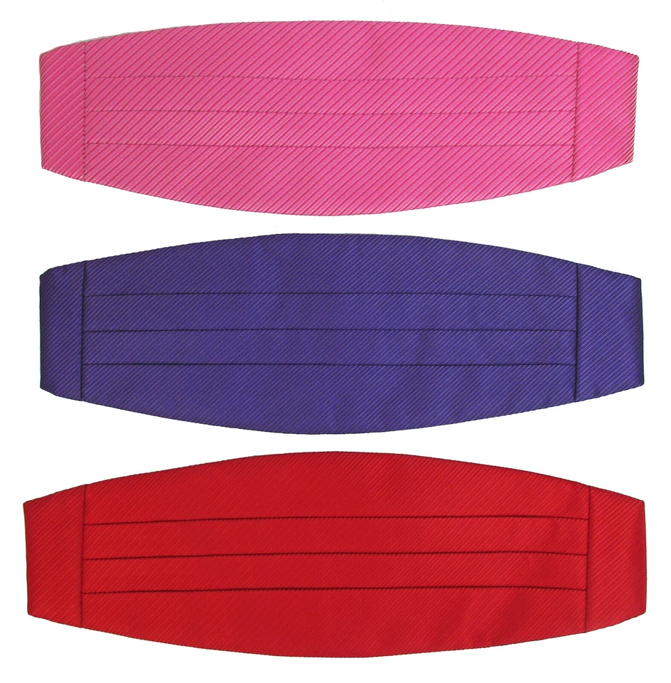 Three New Cummerbunds Red, Purple, & Pink Prom Formal Wedding Cruise DJ Band  - Image 1 of 1