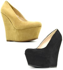 SCARPE DONNA DECOLLETÈ camoscio tacco alto zeppe con plateau alte con  strass EUR 19,80 - PicClick IT