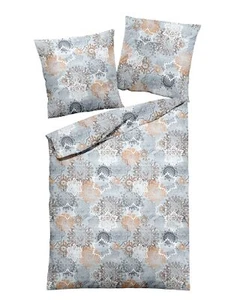 Dormisette Edel Biber Bettwäsche 155x220 Mandala Orient blau silber 2936-50 - Bild 1 von 2