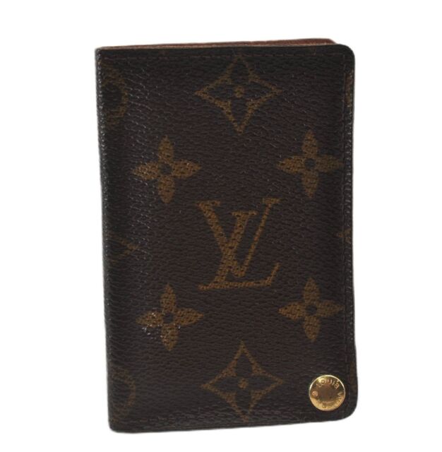 Pre-owned|Louis Vuitton Womens Monogram Coated Canvas Porte Cartes Credit  Pression Brown