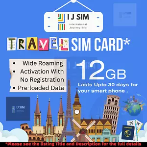 Holiday travel Prepaid data SIM Card Trio 4G/LTE tethering 12GB data for Peru - Picture 1 of 24