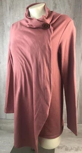 Bobeau Top Flowy Wrap Single Button Long Shirt Brown Made USA Womens Size Small - Picture 1 of 21