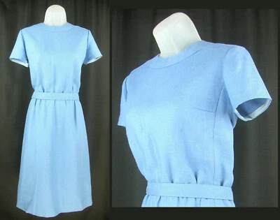 VESTIDO SPACE AGE VINTAGE lino Mod MCM 1960s 70s Azafata S 4-6 Foto 1 de 4