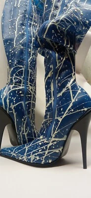 Latex Caoutchouc Hauteur Du Genou Bottes Plusieurs Couleurs Taille 37 - 47 de Rv - Photo 1/4