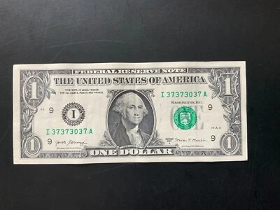 2017A $1 DOLLAR BILL I37373037A Trinary - Image 1 of 4
