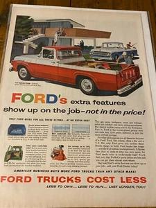 Vintage 1958 Ford Trucks Cost Less Pickup Truck ad - Picture 1 of 1