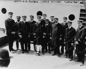 Capt AH Rostron & Officers Of Carp 8x10 Reprint Of Old Photo - Bild 1 von 1