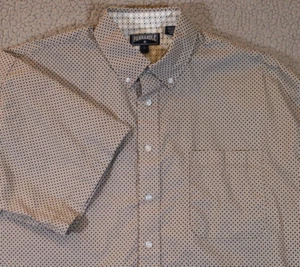 Panhandle Western Shirt Men's Large Brown Geometric Button Short Sleeve Cowboy - Picture 1 of 18